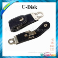 Hotsale new design leather usb flash drive, Embossed logo leather usb 1GB to 64GB
